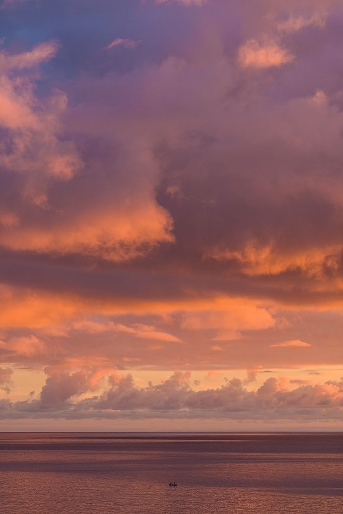 Canary Islands-Fuerteventura Island-Morro Jable-Playa de la Cebada beach-sunset sky art print by Walter Bibikow for $57.95 CAD